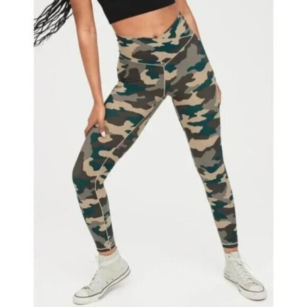 Aerie Offline Camo High-Waisted‎ Crossover Leggings Sz XS